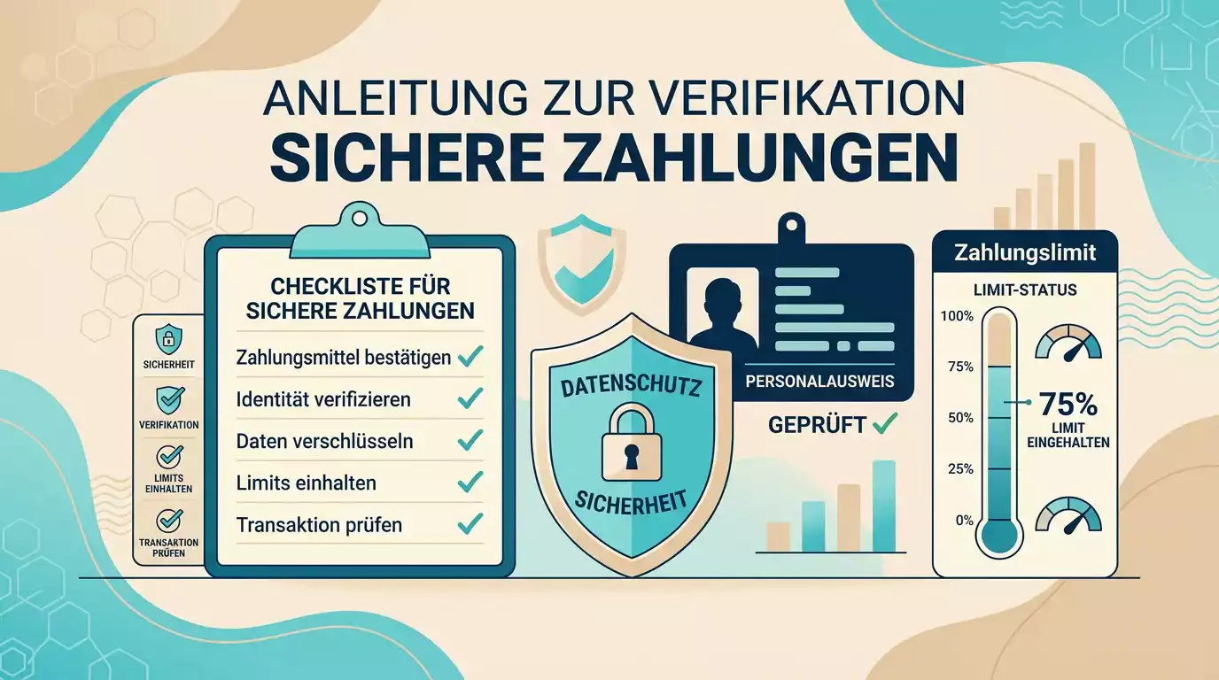 Sachliche Prüfliste für Zahlungen, Verifizierung und Datensicherheit